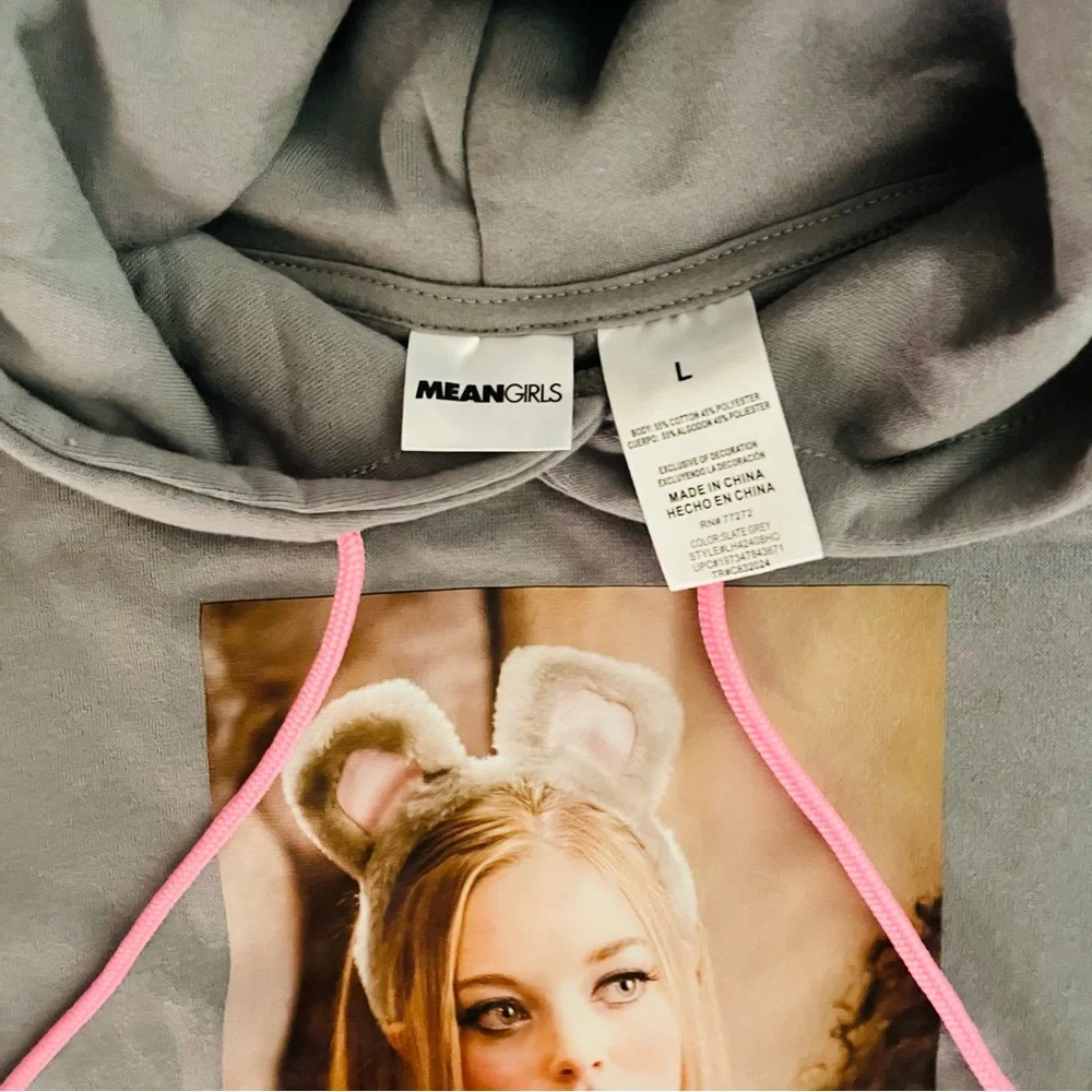 Mean Girls Hoodie I'm A Mouse Duh Women’s Large Pull Over Hoodie Regina George - Picture 3 of 9
